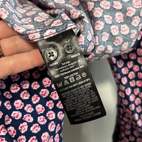 Ted Baker Rose Long Sleeve Button Down Shirt size 3 - Picture 4 of 4